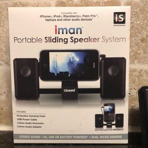 Iman portable sliding speaker system